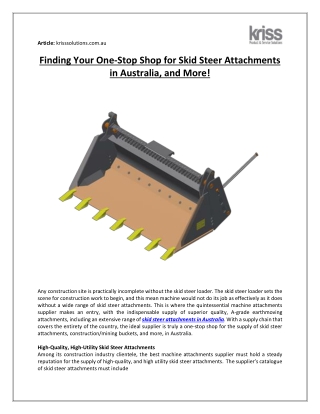 Finding Your One-Stop Shop for Skid Steer Attachments in Australia, and More!