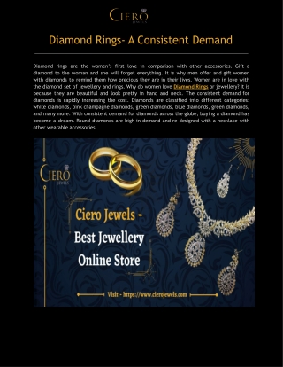 Diamond Rings- A Consistent Demand