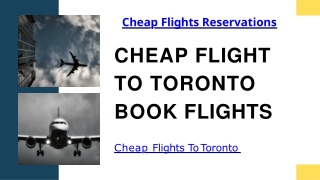 Cheap Flight To Toronto Book Flights