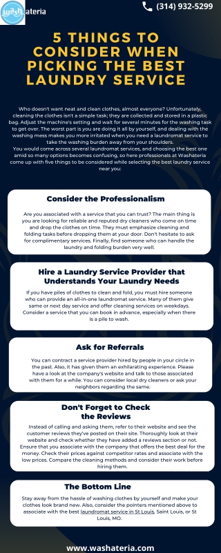 5 Things to Consider When Picking the Best Laundry Service