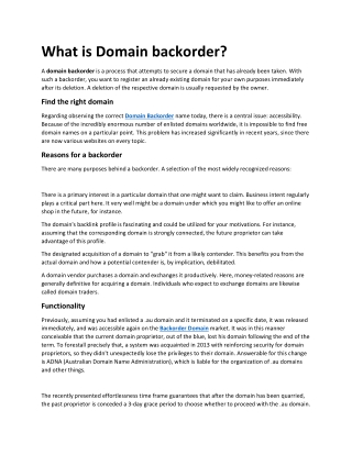 Domain name backorder
