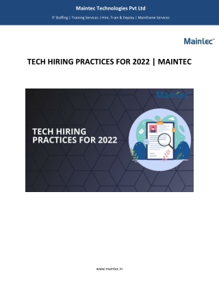 Tech Hiring Tips for 2022 - Maintec