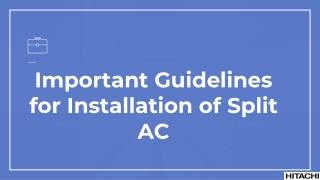 Important Guidelines for Installation of Split AC