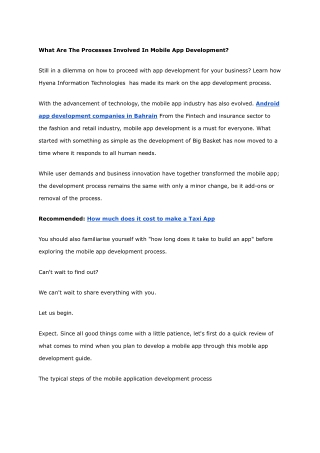 What Are The Processes Involved In Mobile App Development - Google Docs