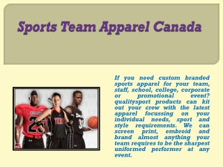 Sports Team Apparel Canada