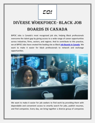 Diverse Workforce- Black Job Boards in Canada