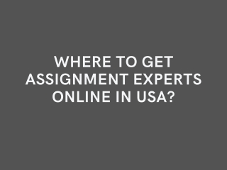 Where to get assignment experts online in Usa?