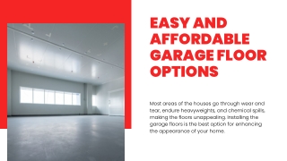 Easy And Affordable Garage Floor Options