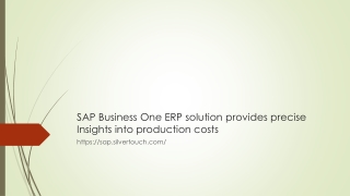 SAP Business One ERP Solution For Manufacturing Industry