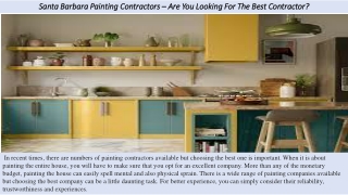 Santa Barbara Painting Contractors – Are You Looking For The Best Contractor?