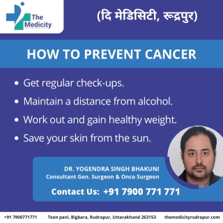 Some Tips to Avoid Cancer - Themedicity Hospital