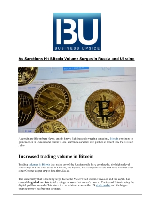 As Sanctions Hit Bitcoin Volume Surges in Russia and Ukraine