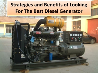 Number of 5 advantages have Diesel generators