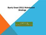 Byerly Onset 2011 Wakeboard Bindings