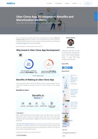 Uber Clone App Development: Benefits and Monetization Methods