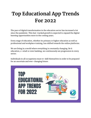 Top Educational App Trends For 2022