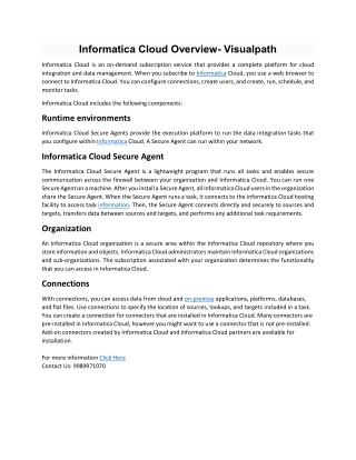 Informatica Cloud Overview