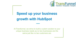 Best Hubspot Consulting Services Provider In Market | Transfunnel