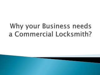 Why your Business needs a Commercial Locksmith?