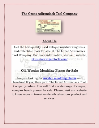 Wooden Moulding Planes for Sale