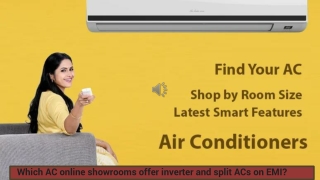 Which AC online showrooms offer inverter and split ACs on EMI