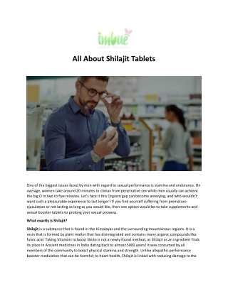 All About Shilajit Tablets