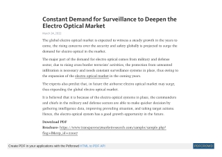 Military Electro Optical and Infrared Systems Market - Global Industry Analysis,