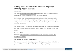 Highway Driving Assist Market - Competitive Market Insight, Key Drivers and Fore