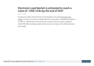 Electronic Load Market worth US$ 1.8 Bn by 2027