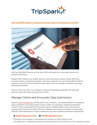 How Can NEMT Software Automate Electronic Data Transmission for an MCO