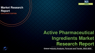 Active Pharmaceutical Ingredients Market is Estimated to Perceive Exponential