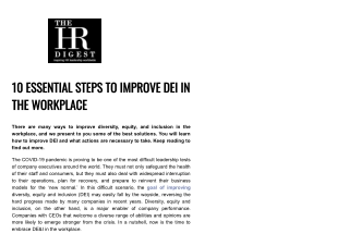 10 Steps to Increasing DEI in the Workplace