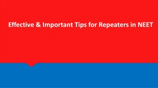 Effective & Important Tips for Repeaters in NEET