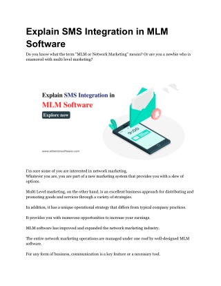 Explain SMS Integration in MLM Software