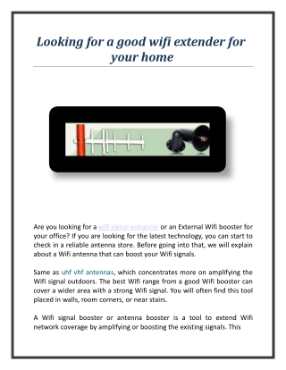 Looking for a good wifi extender for your home