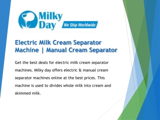 Electric Milk Cream Separator Machine | Manual Cream Separator