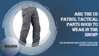 Are the US patrol tactical pants good to wear in the snow?