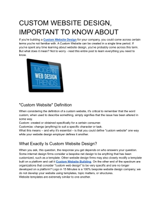 Custom Website