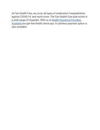Health Insurance Providers Australia