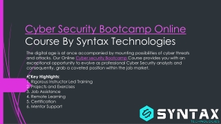 Cyber Security Bootcamp Online