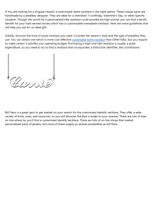 10 Facebook Pages to Follow About customized name necklace