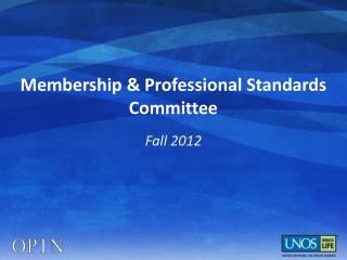 Membership &amp; Professional Standards Committee