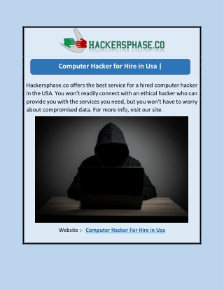 Computer Hacker for Hire in Usa | Hackersphase.co