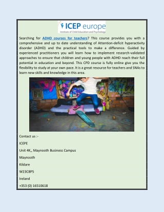 ADHD Courses for Teachers | ICEP Europe