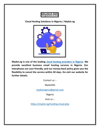 Cloud Hosting Solutions in Nigeria | Mydot.ng