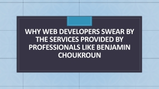Web Developers Swear by Services Provided By Professionals Benjamin Choukroun