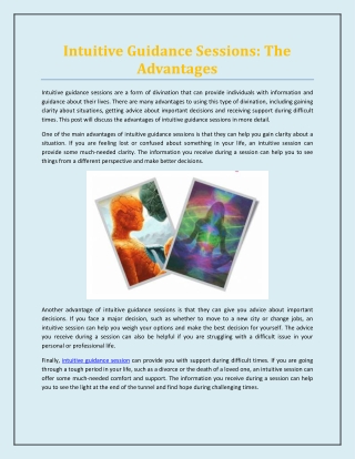 Intuitive Guidance Sessions: The Advantages