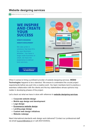 Website designing services