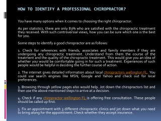 Identify a Professional Chiropractor