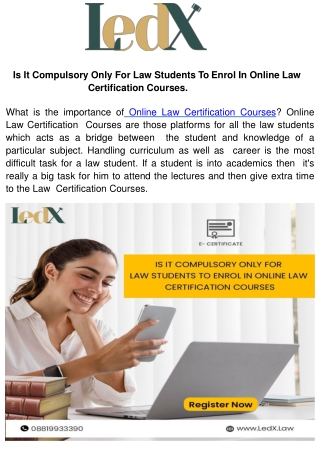 IS IT COMPULSORY ONLY FOR LAW STUDENTS TO ENROL IN ONLINE LAW CERTIFICATION COURSES
